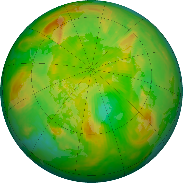Arctic ozone map for 06 June 1999